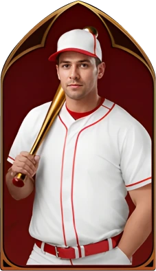 A male baseball player in a white uniform holding a bat